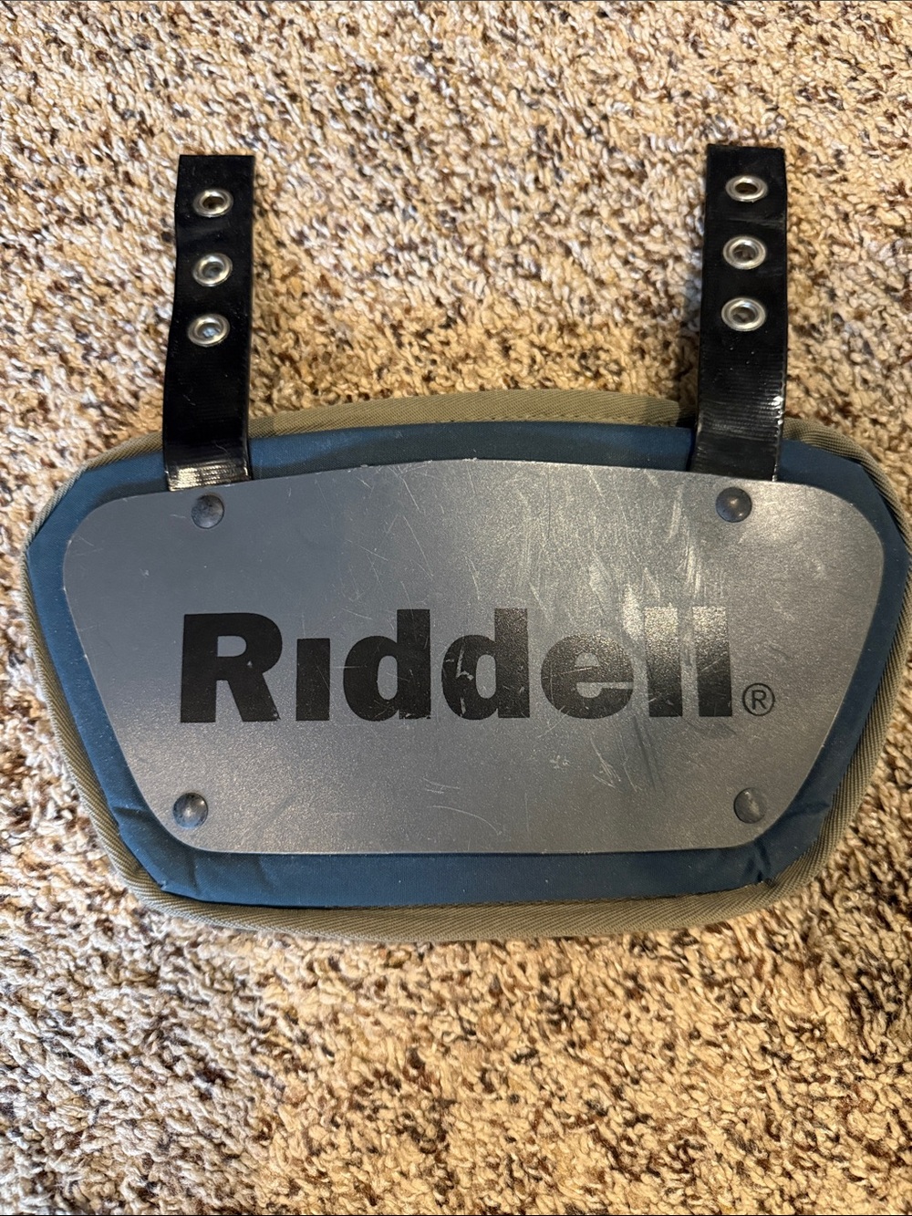 Riddell Football Back Plate in Blue and Gray